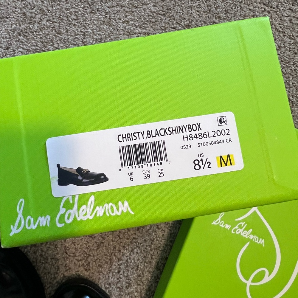Sam Edelman Glossy Black Loafers - Picture 2 of 8